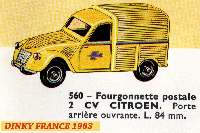 <a href='../files/catalogue/Dinky France/560/1963560.jpg' target='dimg'>Dinky France 1963 560  Citroen 2 CV Postal Van</a>